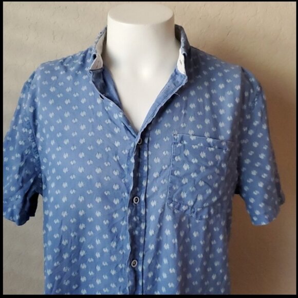 Armani Exchange A | X light blue slim fit button up top - Picture 5 of 14